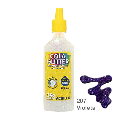 COLA C/GLITTER (35GRS)VIOLETA-207 COLA GLITTER COLAS